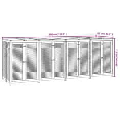 Petromila vidaXL Záhradný úložný box 280x87x104 cm masívne akáciové drevo