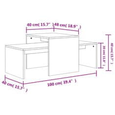 Vidaxl Konferenčné stolíky, betónovo sivé 100x48x40cm kompozitné drevo