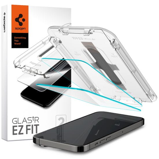 Spigen Glass tR EZ Fit 2 Pack, Transparency Sensor Protection - iPhone 14 Pro