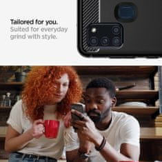 Spigen Rugged Armor, black, Galaxy A21s