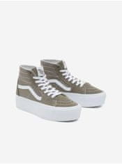 Vans Kaki dámske členkové tenisky so semišovými detailmi na platforme VANS SK8-Hi 38 1/2