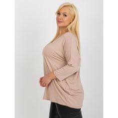 RELEVANCE Dámska blúzka s výstrihom do V plus size VLADIA béžová RV-BZ-5745.18_398187 Univerzálne