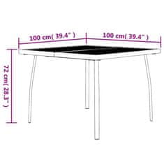 Vidaxl Záhradný stôl antracitový 100x100x72 cm oceľová sieťovina