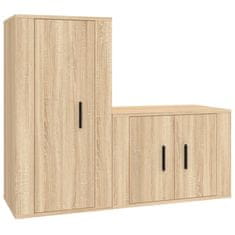 Vidaxl 2-dielna súprava TV skriniek dub sonoma kompozitné drevo