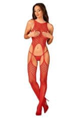 Obsessive Dámsky bodystocking, červená, XL/XXL