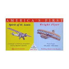 shumee Plastikový model - Prvé lietadlá Ameriky - Spirit of St Louis / Wright Flyer - Modely Glencoe (2 ks)