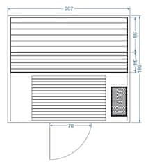 HansCraft Sudová sauna QUADRA 180 Severský smrek