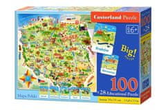 Castorland Puzzle Vzdelávacia mapa Poľsko + 28 náučných dielov 100 dielikov