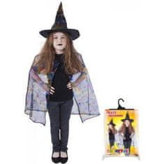 Kostým čarodejník - čarodejnice halloween plášť + klobúk