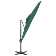 Vidaxl Dvojitý konzolový slnečník zelený 300x300 cm