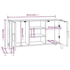 Vidaxl Komoda 107x38x60 cm spracované drevo