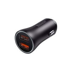 BASEUS Car Charger Golden Contactor Max Dual Fast Charger U+U 60W Dark Gray (CGJM000013)