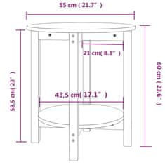 Vidaxl Konferenčný stolík sivý Ø 55x60 cm borovicový masív