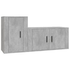 Vidaxl 2-dielna súprava TV skriniek betónová sivá spracované drevo