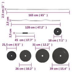 Vidaxl Sada obojručných a jednoručných činiek so závažiami 90 kg