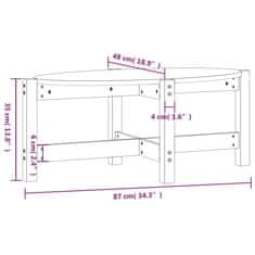 Vidaxl Konferenčný stolík čierny 87x48x35 cm borovicový masív