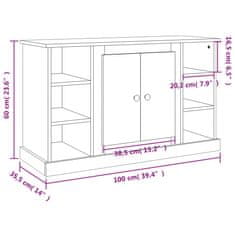 Petromila vidaXL Komoda hnedý dub 100x35,5x60 cm spracované drevo