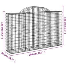 Petromila vidaXL Oblúkové gabionové koše 30 ks 200x50x120/140 cm pozink. železo