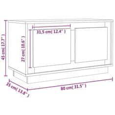 Vidaxl TV skrinka biela 80x35x45 cm kompozitné drevo