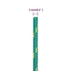 Vidaxl Lodné lano zelené 2 mm 500 m polypropylén