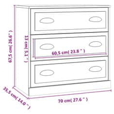 Petromila vidaXL Komoda lesklá biela 70x35,5x67,5 cm spracované drevo