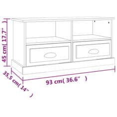 Vidaxl TV skrinka lesklá biela 93x35,5x45 cm kompozitné drevo