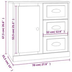 Petromila vidaXL Komoda betónovo sivá 70x35,5x67,5 cm spracované drevo