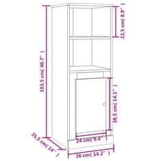 Vidaxl Vysoká skrinka biela 36x35,5x103,5 cm spracované drevo