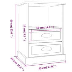 Petromila vidaXL Nočné stolíky 2 ks dymový dub 43x36x60 cm