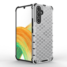 IZMAEL Honeycomb pancierové puzdro so silikónovým rámom pre Samsung Galaxy A54 - Čierna KP26179