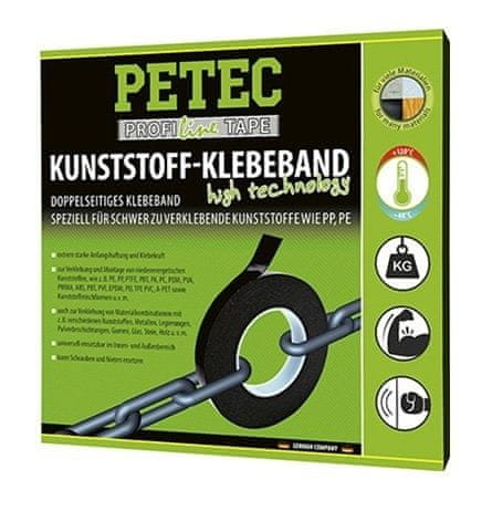 Petec Lepiaca páska na plasty, 10 mx 19 mm x 1,1 mm, čierna - PETEC 87210