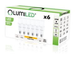 LUMILED 6x LED žiarovka E27 STICK 15W = 100W 1521lm 3000K Teplá biela