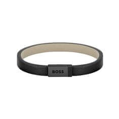 Hugo Boss Moderný čierny kožený náramok Jace 1580337 (Dĺžka 17,5 cm)