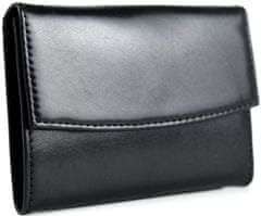 VegaLM Dámska malá kožená peňaženka na mince v čiernej farbe