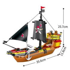 Cogo stavebnica Piráti - Pirátská bárka kompatibilná 308 dielov