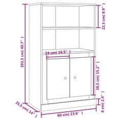 Vidaxl Vysoká skrinka dymový dub 60x35,5x103,5 cm kompozitné drevo