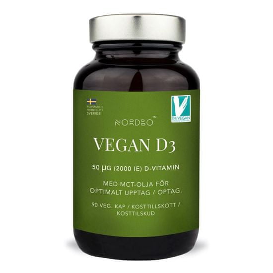 Nordbo Vegan D3, 90 kapsúl