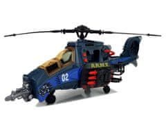 Lean-toys Policajná helikoptéra Súprava Auto Policajný čln Zvukové zbrane