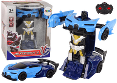 Lean-toys Diaľkovo ovládaný robot 2 v 1 Transformer Charger Blue