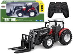Lean-toys Poľnohospodársky vidlicový traktor na diaľkové ovládanie 2,4 G gumené kolesá