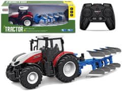 Lean-toys Diaľkovo ovládaný traktor s modrým pluhom 2,4 G