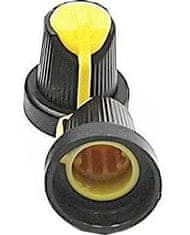 HADEX Prístrojový gombík 15x17mm, hriadeľ 6mm čierno-žltý