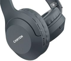 Canyon headset BTHS-3, USB-C, BT V5.1 JL6956, batéria 300mAh až 15h, 20Hz-20KHz, tmavo šedá (antracit)