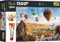 Trefl Sada 2v1 puzzle Tajomná Kapadokia 1500 dielikov s lepidlom