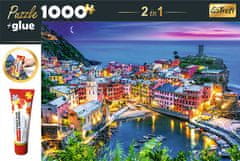 Trefl Sada 2v1 puzzle Vernazza, Ligúria, Taliansko 1000 dielikov s lepidlom