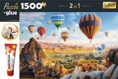 Trefl Sada 2v1 puzzle Tajomná Kapadokia 1500 dielikov s lepidlom