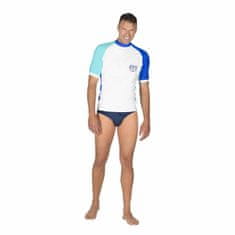 Mares Pánske lycrové tričko SEASIDE RASHGUARD SHIELD, krátky rukáv biela/modrá XL