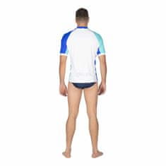 Mares Pánske lycrové tričko SEASIDE RASHGUARD SHIELD, krátky rukáv biela/modrá 3XL