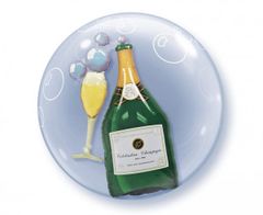 GoDan Fóliový balón 21" - Šampanské s pohárom
