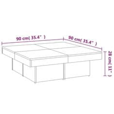 Vidaxl Konferenčný stolík hnedý dub 90x90x28 cm spracované drevo